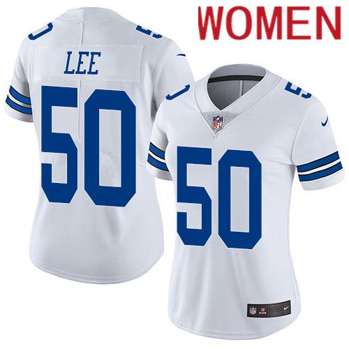 Women Dallas Cowboys #50 Sean Lee Nike White Rush Vapor Limited NFL Jersey